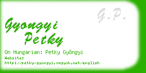 gyongyi petky business card