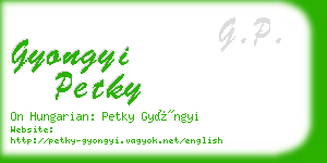 gyongyi petky business card